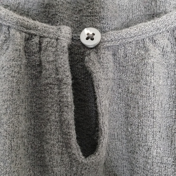 Madewell Texture and Thread Tiered Sleeve Black Top Size Small - Picture 4 of 9